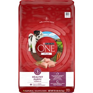 Purina One + Plus Healthy Puppy High-Protein Vision and Brain Formula Dry Dog Food - 31.1 Lbs  