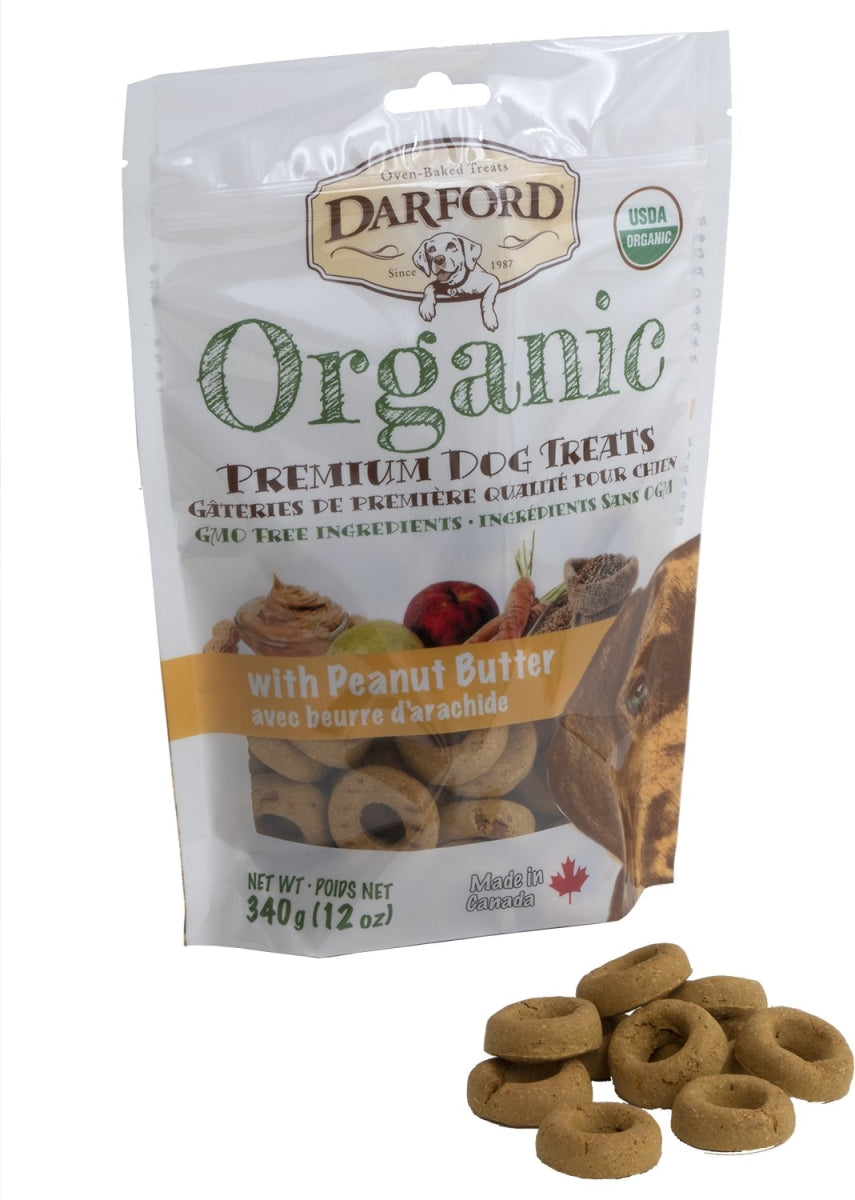 Darford Organic Premium Oven-Baked Circles Peanut Butter Crunchy Dog Treats - 12 Lbs