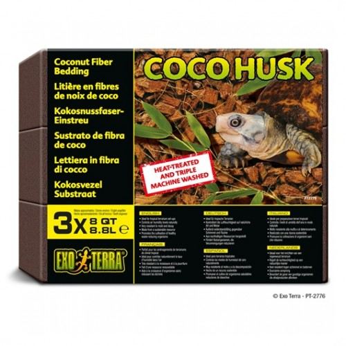Exo Terra Coco Husk Brick Tropical Terrarium Reptile Substrate - 8 Quarts - 3 Pack