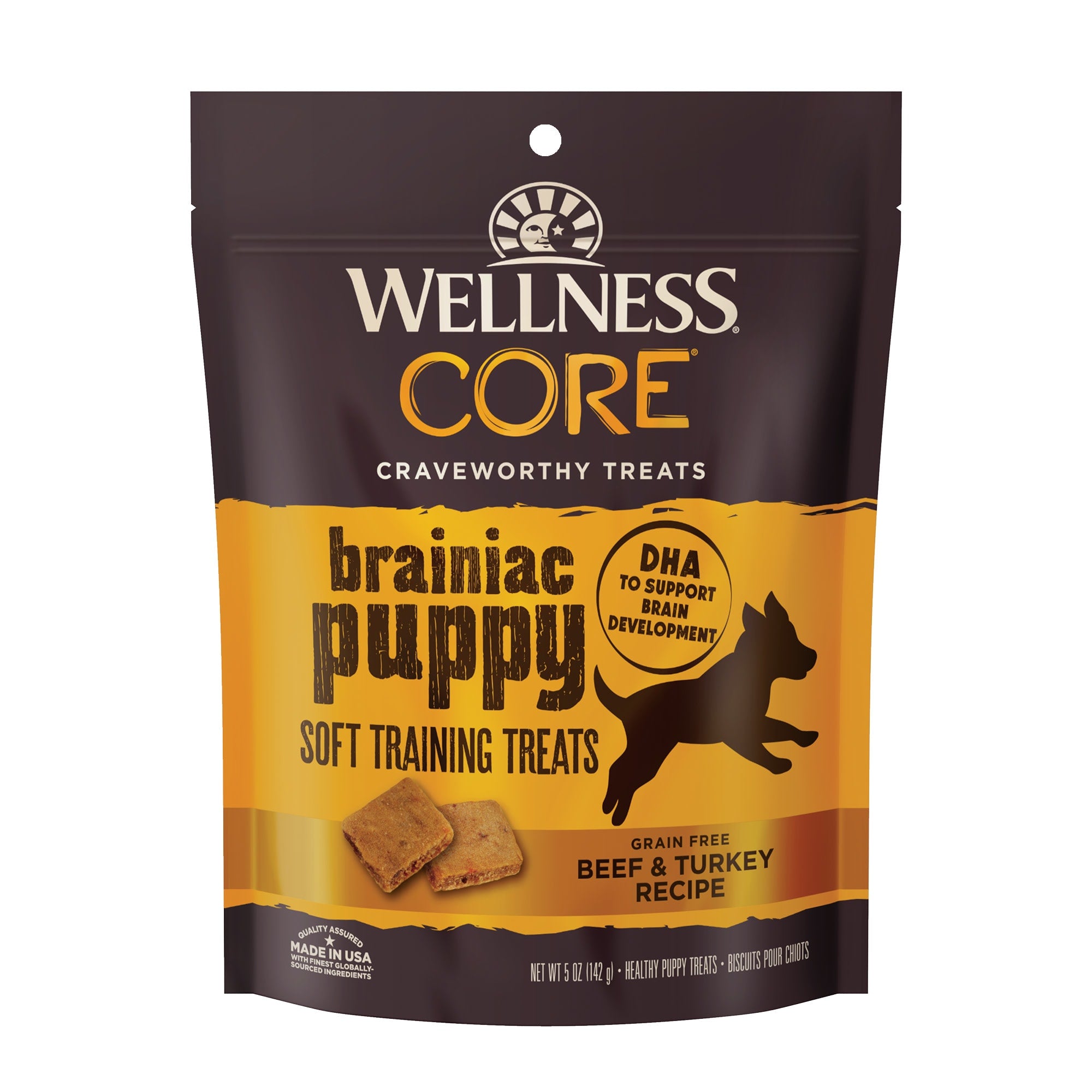 Wellness Core Brainiac Puppy Grain-Free Beef and Turkey Soft and Chewy Training Dog Treats - 5 Oz  