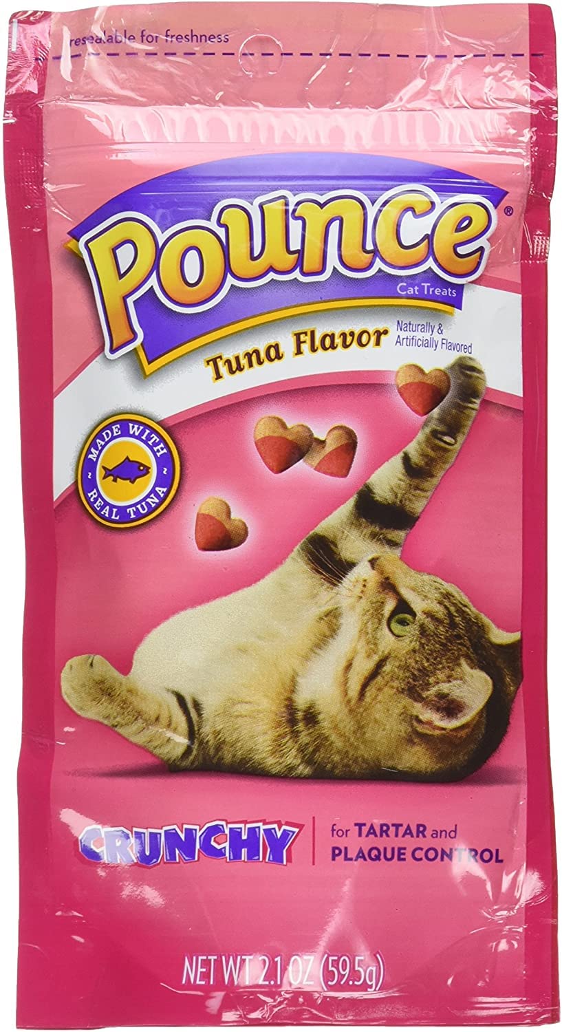 JB Smucker's Pounce Tartar Control Tuna Crunchy Cat Treats - 2.1 Oz - Case of 12  