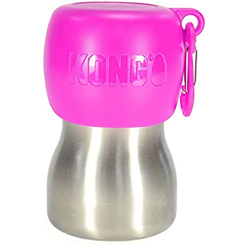 Kong Stainless Steel Cat and Dog Water Bottle - Black - 9.5 Oz  