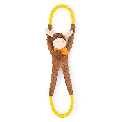 Zippy Paws RopeTugz Monkey Rope and Squeaky Plush Dog Toy - Blue - Large