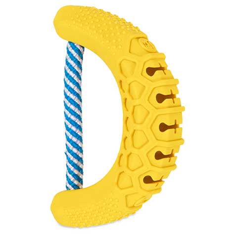 JW Pet Banana CHEW-EE Dental Rope and Rubber Fetch Dog Toy - Yellow