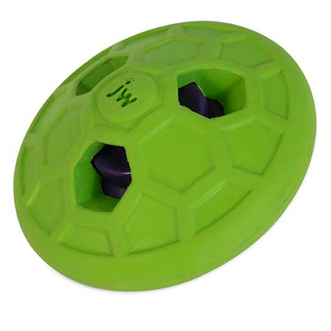 JW Pet Rumbler Saucer Natural Soundmaking Interactive Fetch Durable Rubber Dog Toy
