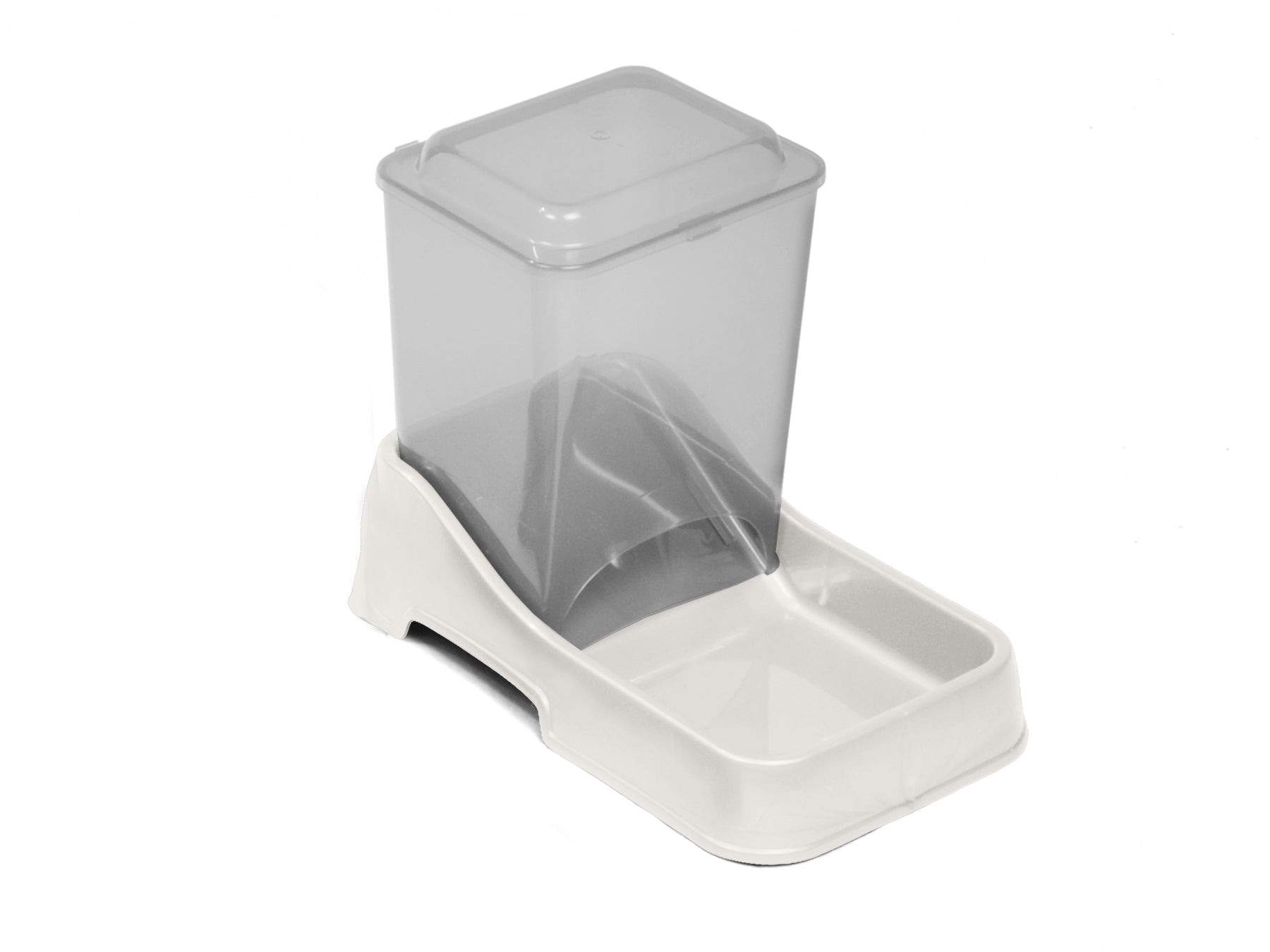 Van Ness Squared Bowl Gravity Auto Feeder with Hinged Top Cat and Dog Feeder Medium - 6 Lbs Food Storage