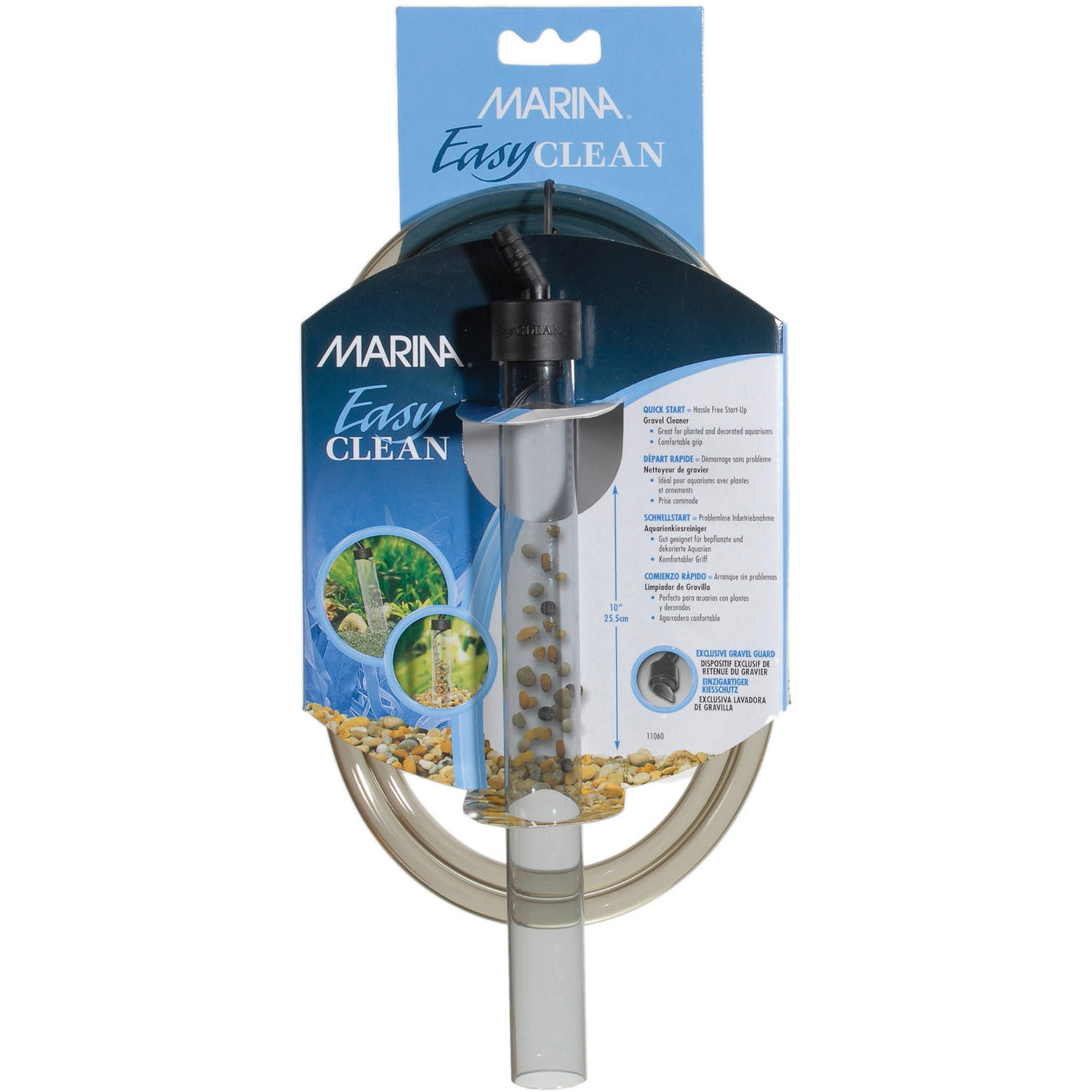 Fluval Marina Easy-Vac Vacuum Gravel Cleaner Tube - Mini - L:10 In X 1 In Diameter