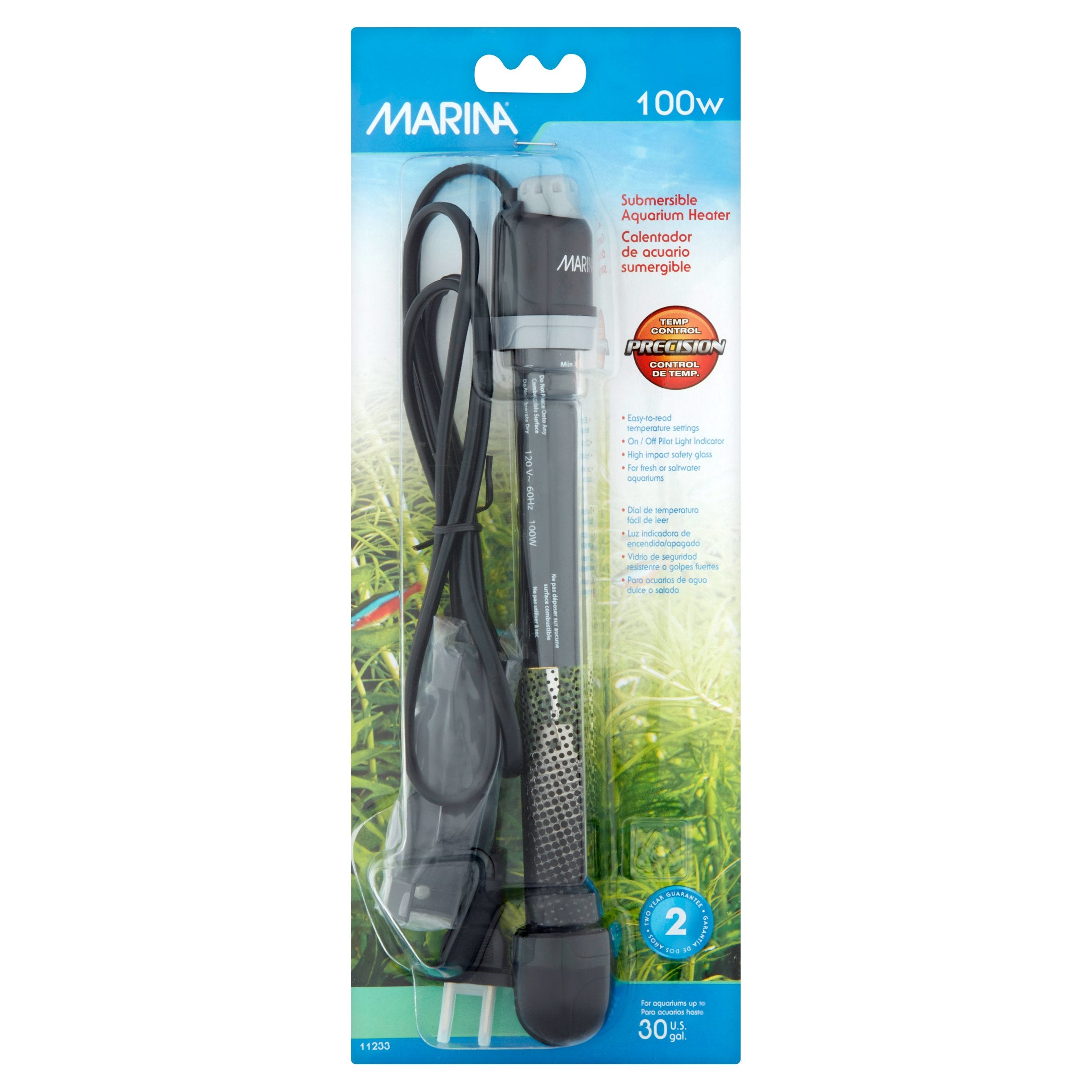 Hagen Marina Submersible Glass Aquarium Heater - 8.5 Inch - 100 Watt