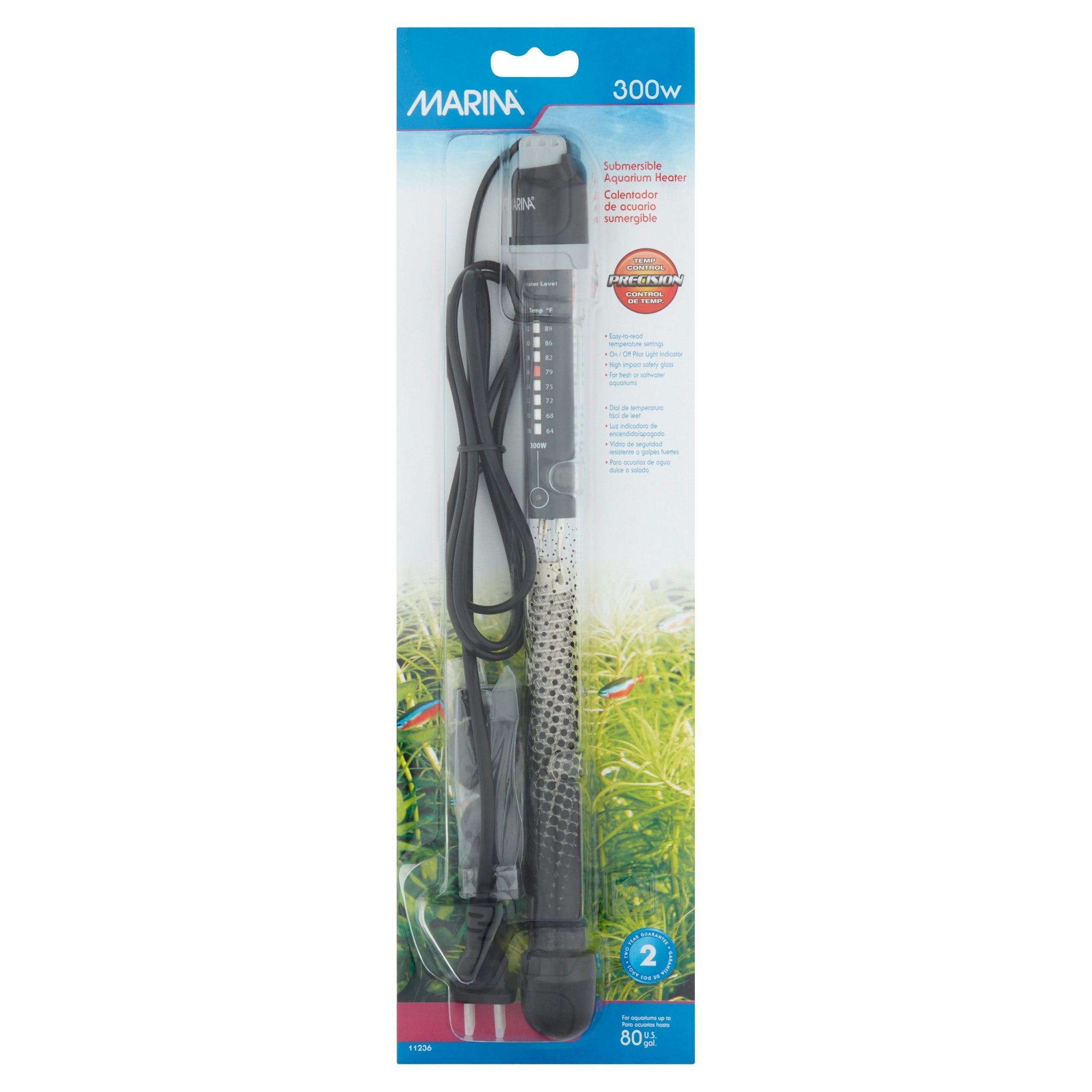 Hagen Marina Submersible Glass Aquarium Heater - 10.5 Inch - 300 Watt