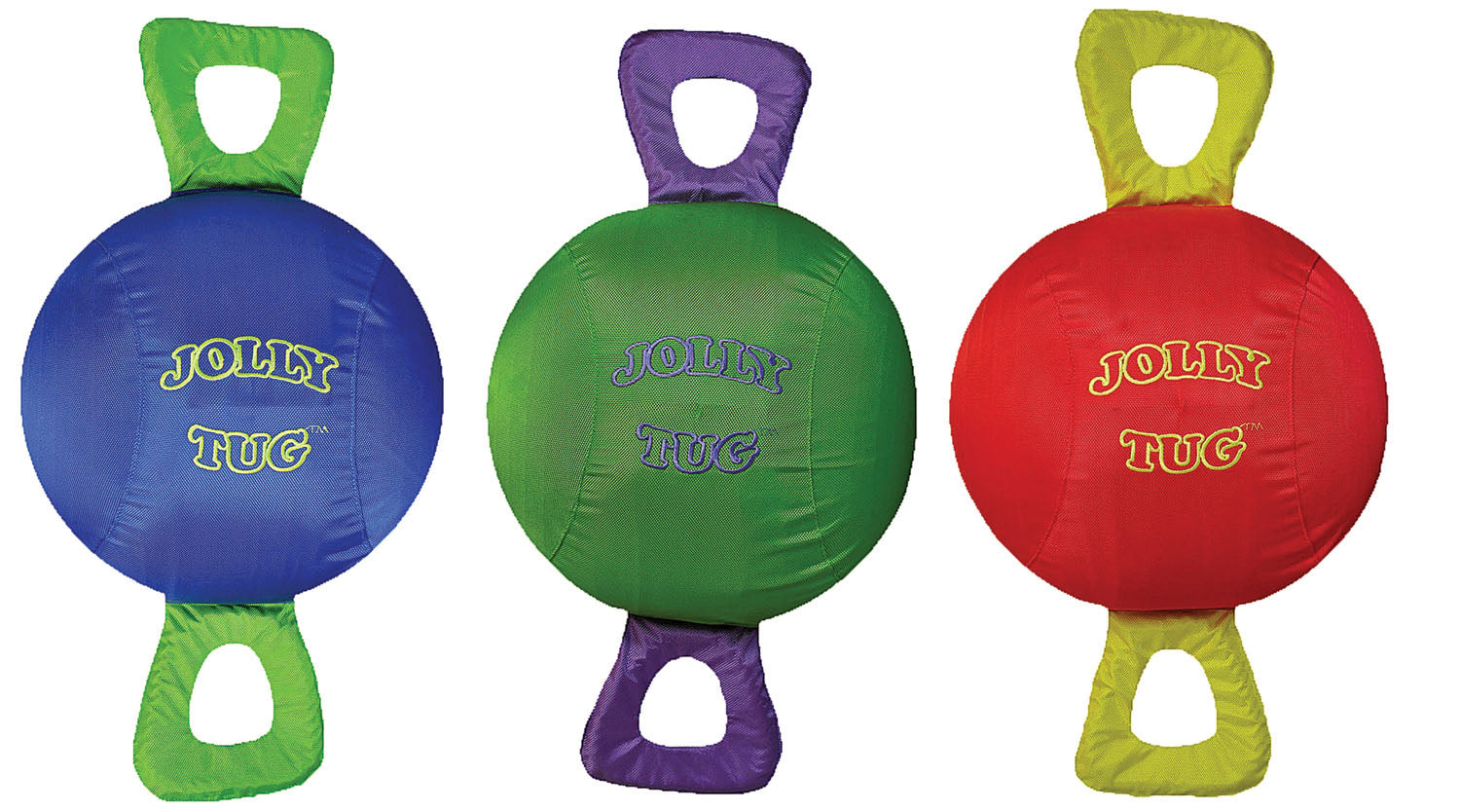 Jolly Pets Tug and Squeak Nylon Dog Toy - Green/Orange - Large