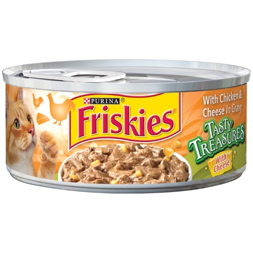 Purina Friskies Tasty Treasures Prime Filets Chicken and Liver in Gravy Canned Cat Food - 5.5 Oz - Case of 24  