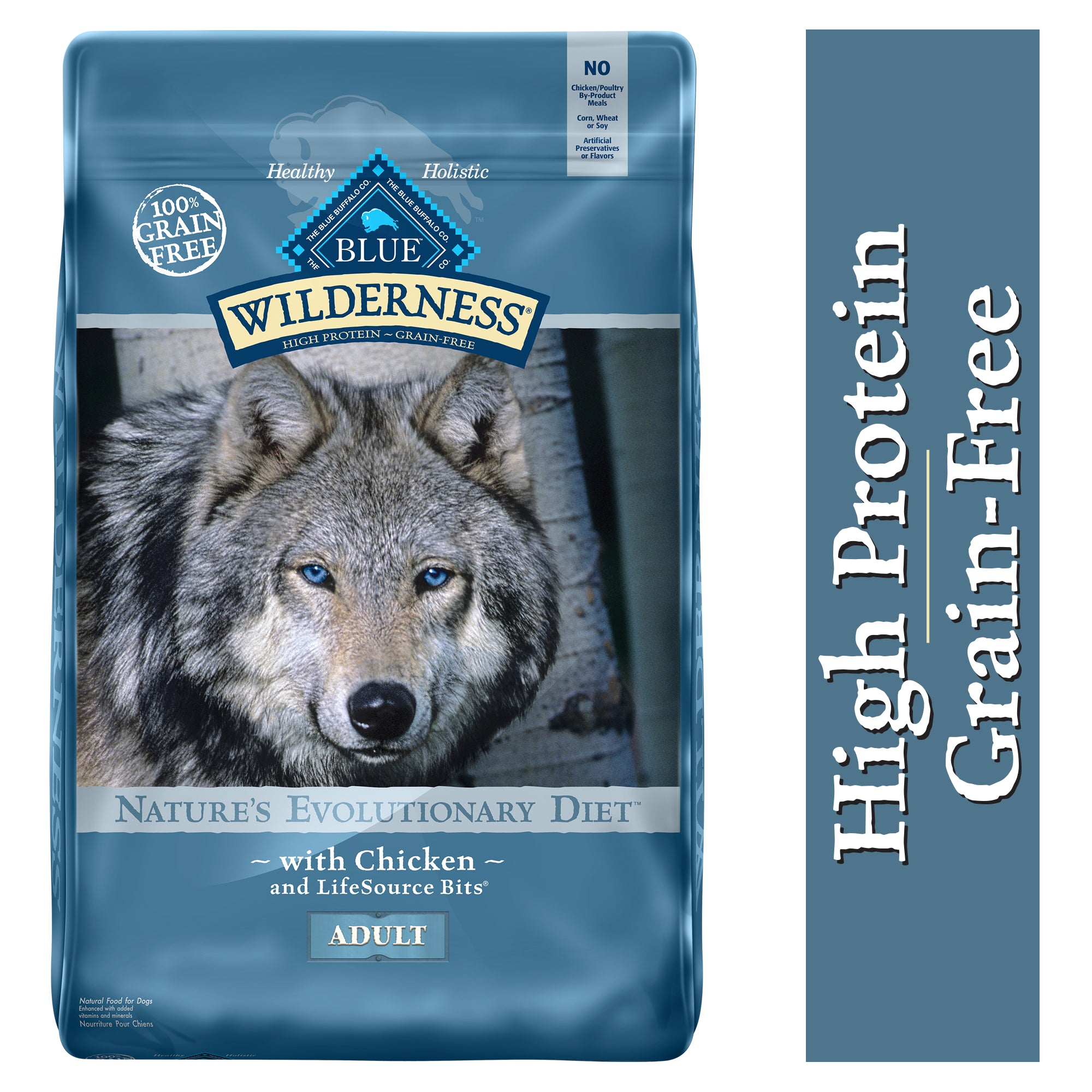 Blue Buffalo Wilderness Grain-Free High-Protein Chicken Dry Dog Food - 24 Lbs Default Title