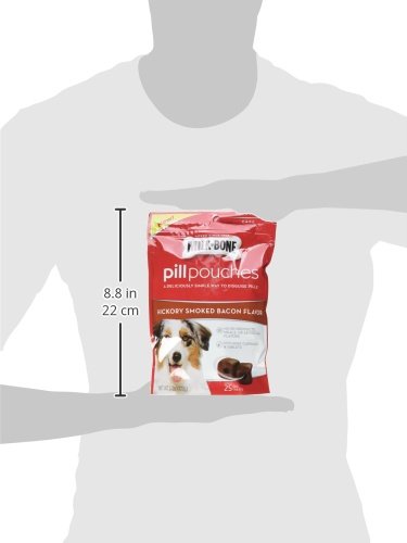 Milk-Bone Hickory Smoked Bacon Flavored Pill Pouches Soft and Chewy Treats  - 6 Oz - 5 Pack