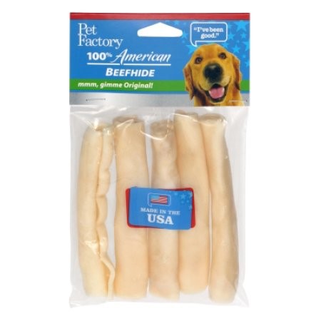 Pet Factory American Beefhide Natural Flavor Chip Rolls Natural Dog Chews - 5 Inch 5 Pack