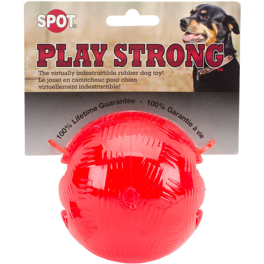 Ethical SPOT Play Strong TPR Ball Indestrutable Treat Hiding Rubber Dog Toy - Large - 3.75 Inch