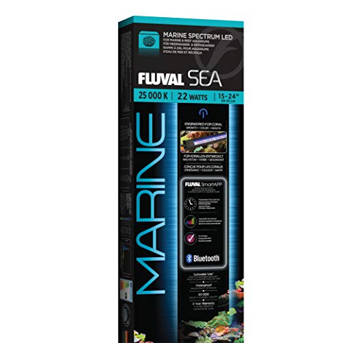 Fluval Sea Marine 3.0 LED APP Bluetooth Programmable Aquarium Light for Coral 22 Watt - 15-24 Inches