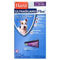 Hartz Mountain Ultra Guard Plus Flea and Tick Drops for Dogs - 31-60 Lbs - 3 Pack  