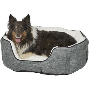 Midwest Homes Quite Time Deluxe Rounded Tulip Fur Dog Bed - Gray Small