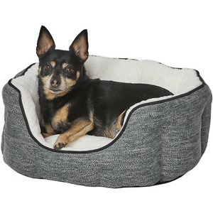 Midwest Homes Quite Time Deluxe Rounded Tulip Fur Dog Bed - Gray Extra Small
