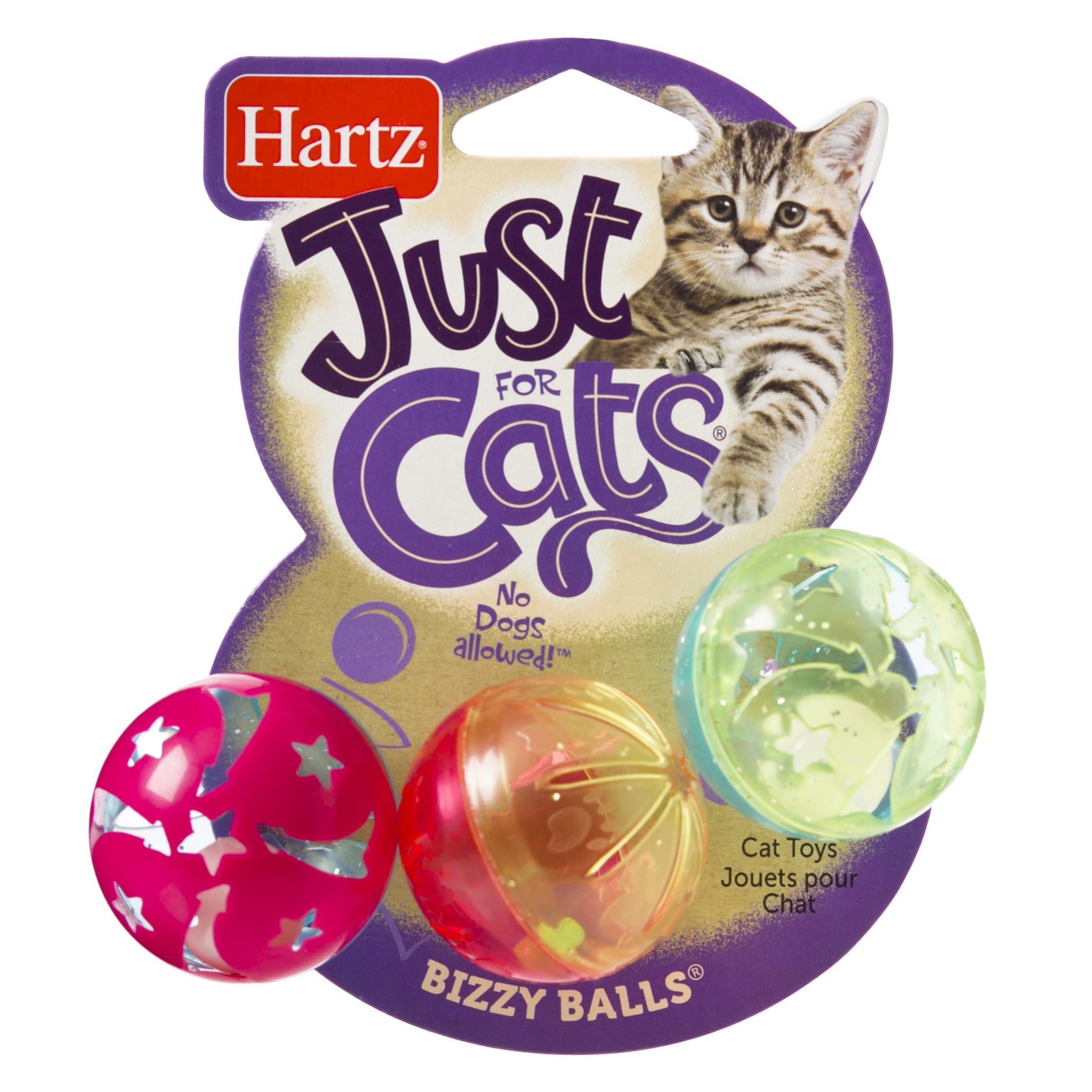 Hartz Mountain Just For Cats BIizzy Balls Cat Toys - 3 Pack  