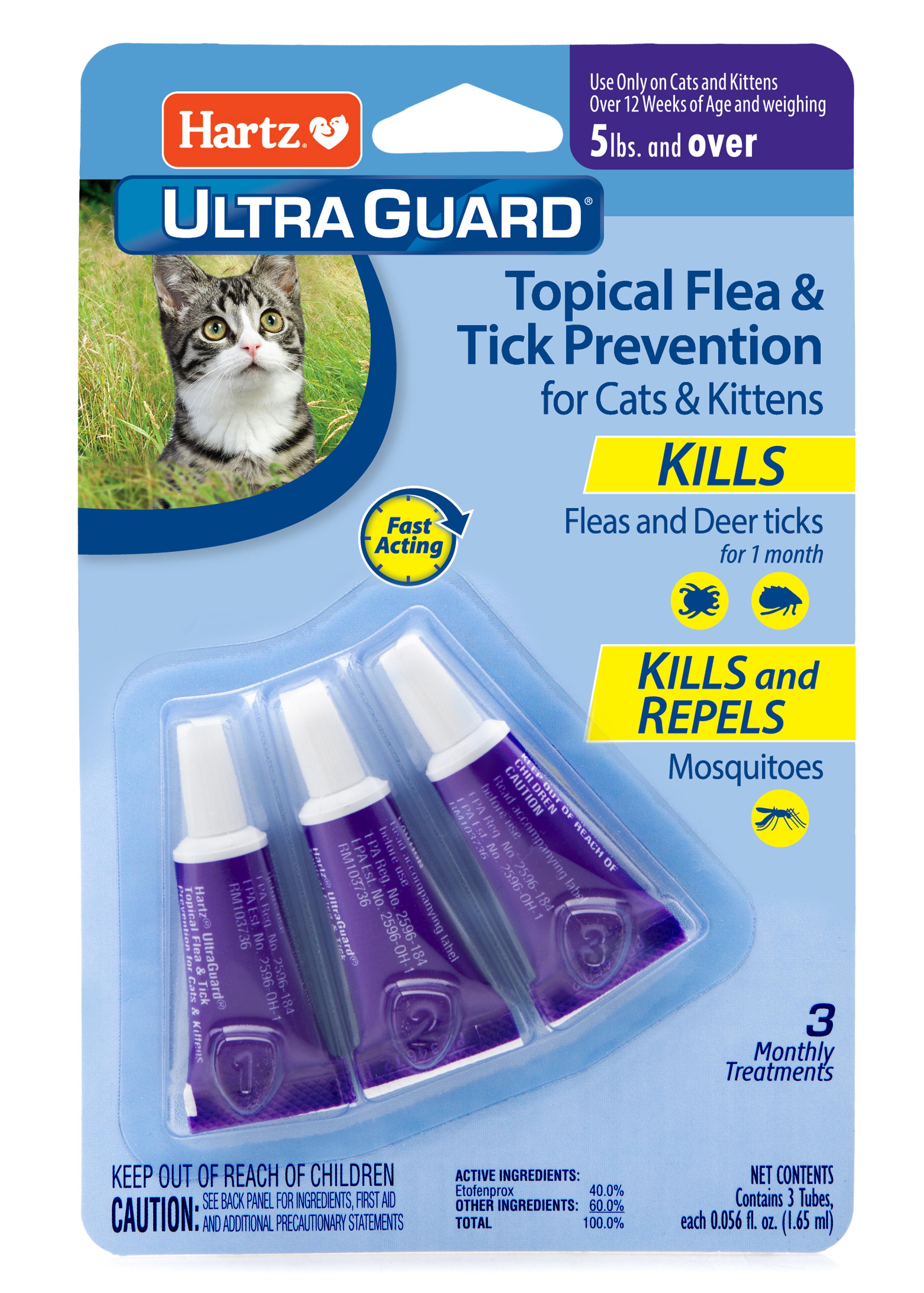 Hartz Mountain Ultra Guard One Spot Flea and Tick Treatment For Cats and Kittens - 3 Pack  