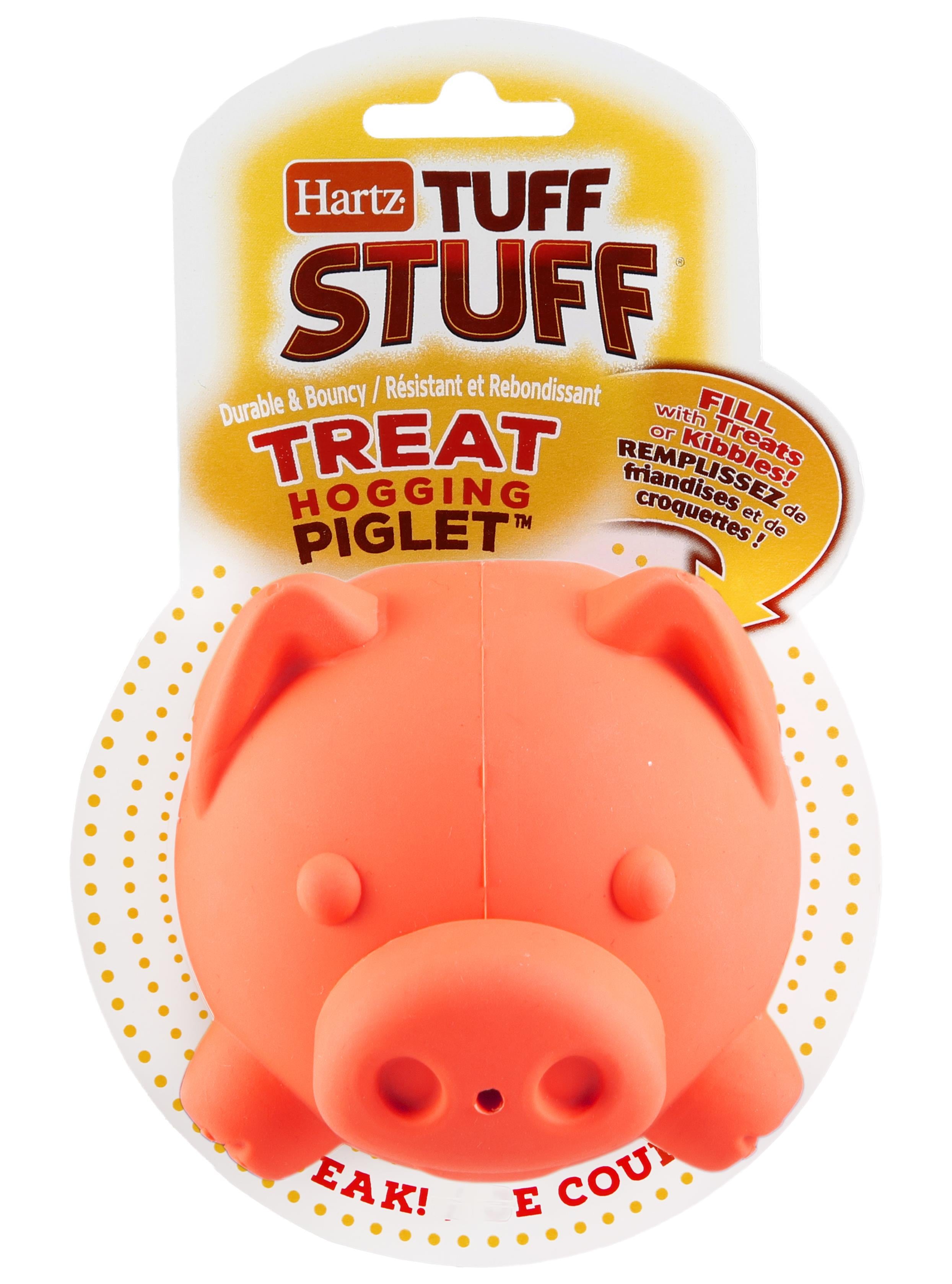 Hartz Mountain Tuff Stuff Treats Hogging Piglet Treat Stuffing Rubber Dog Toy  