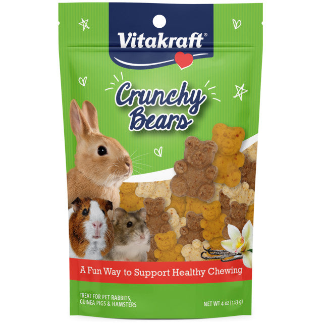Vitakraft Crunchy Bears Rabbit Guinea Pig and Hampster Small Animal Treats - 4 Oz Default Title