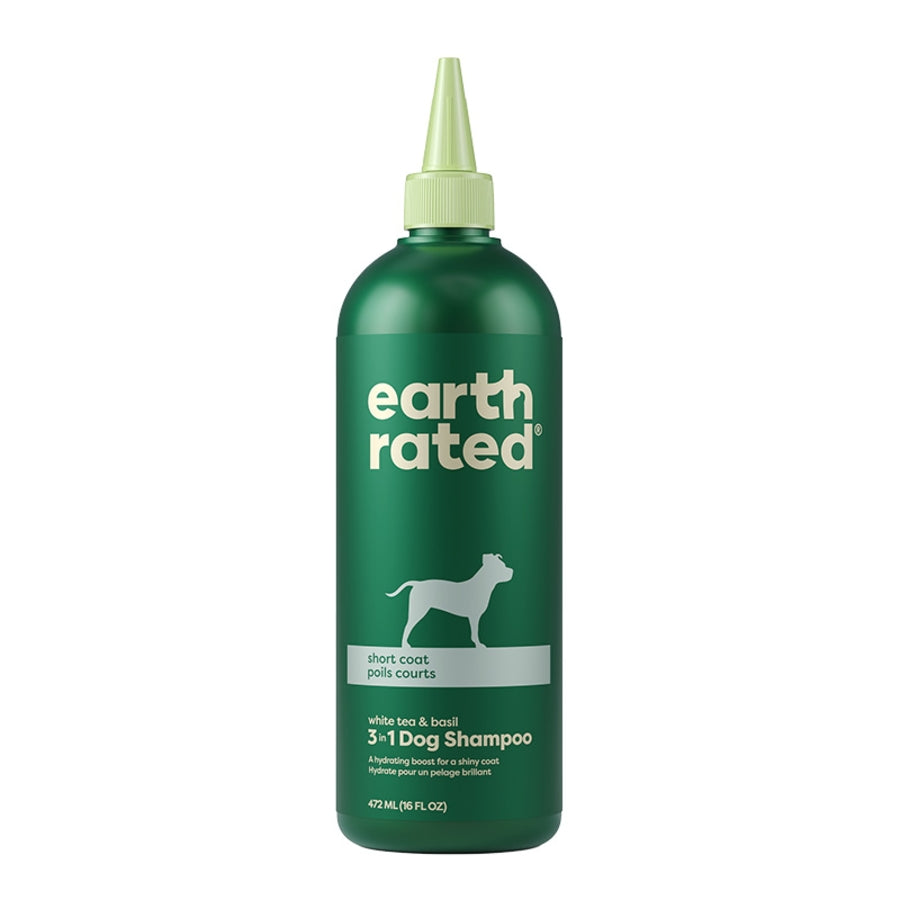 Earth Rated Short Coat 3-in-1 White Tea and Basil Fragrance Dog Shampoo - 16 Oz