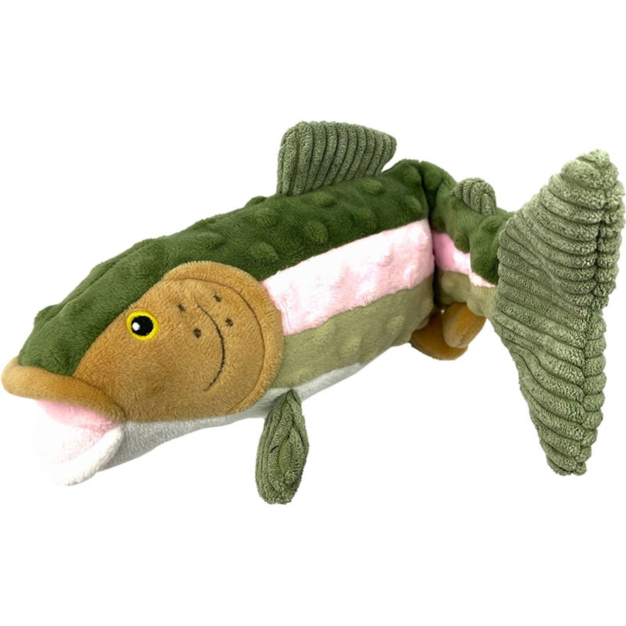 Tall Tails Twitchy Tails Trout Twitch Squeak and Plush Dog Toy - 15 Inches