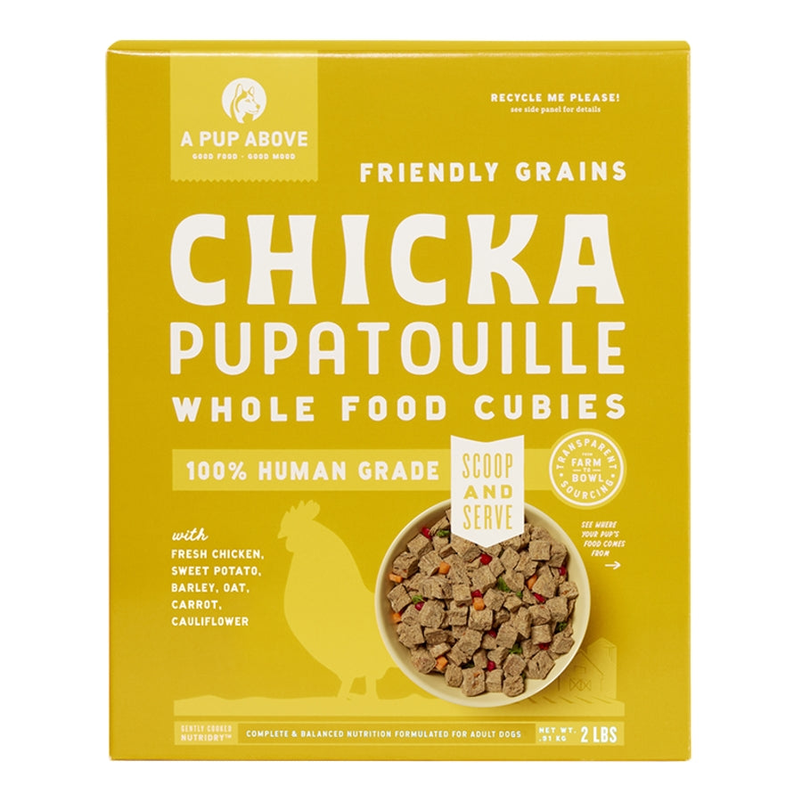 A Pup Above Cubies Friendly Grains Chicka Pupatouille Chicken Air-Dried Dog Food - 2 Lbs - 4 Count