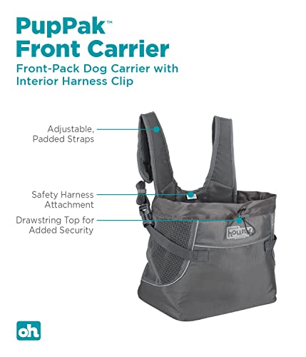 Outward Hound PupPak PoochPouch Hands-Free Front Carrying Sling Travel Dog Carrier - Gray - Medium