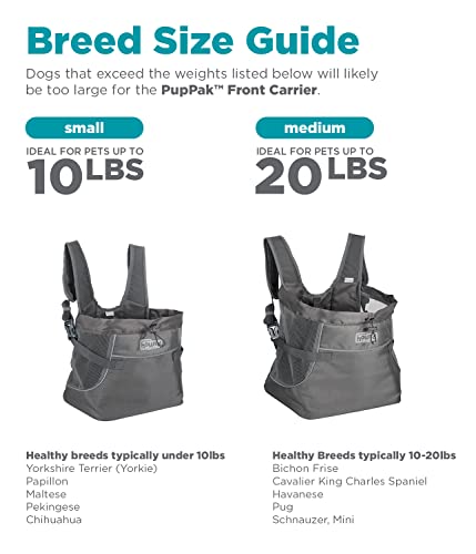 Outward Hound PupPak PoochPouch Hands-Free Front Carrying Sling Travel Dog Carrier - Gray - Medium