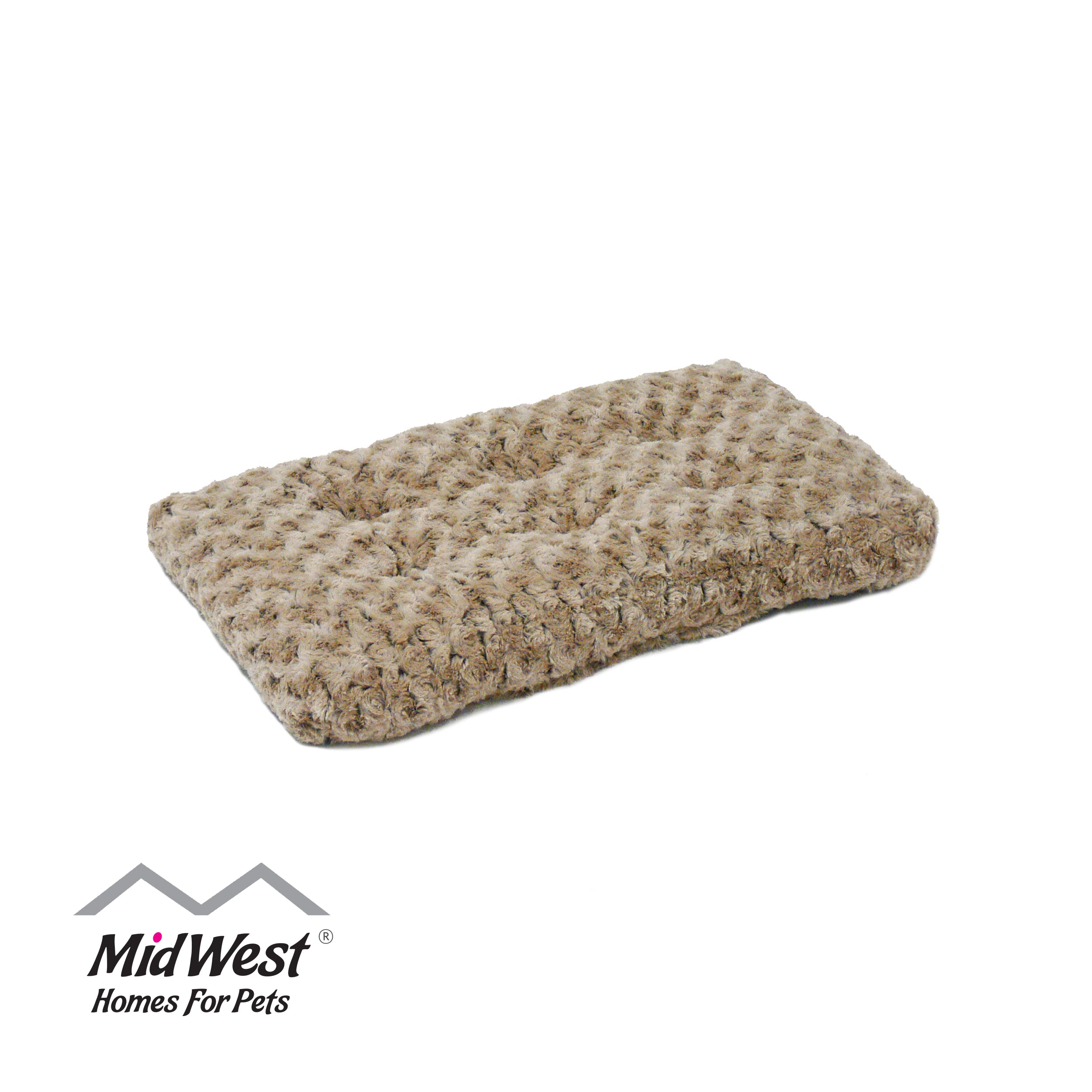 Midwest Homes Quite Time Ombre Swirl Rectangular Raised Dog Bed or Crate Mat Mocha L:18 X W:11 Inch