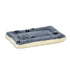 Midwest Homes Reversible Fleece Paw Print Machine Washable Pet Bed Mat - Blue/White L:18 X W:11 X H:1.5 In