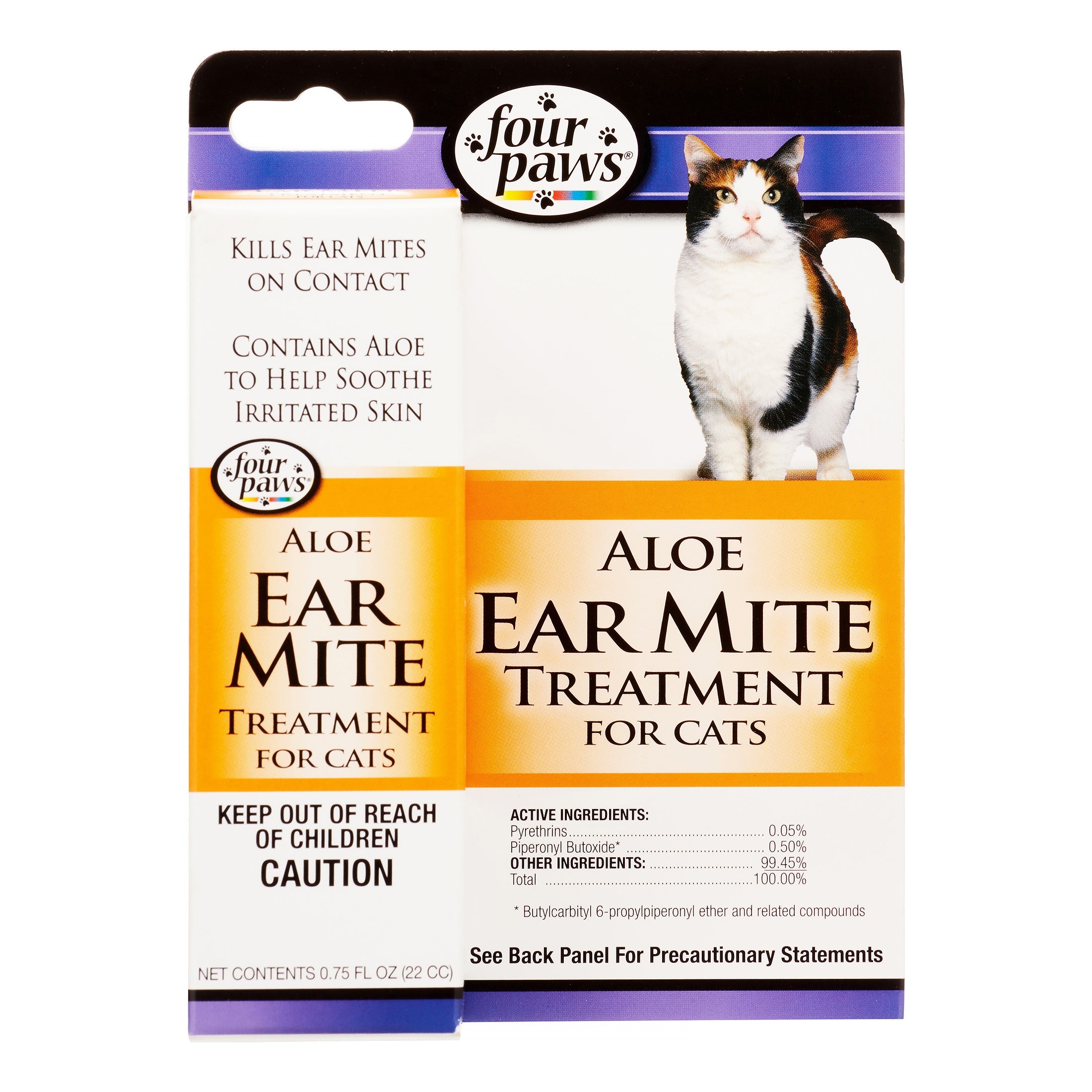 Four Paws Aloe Ear Mite Treatment for Cats - .75 Oz  