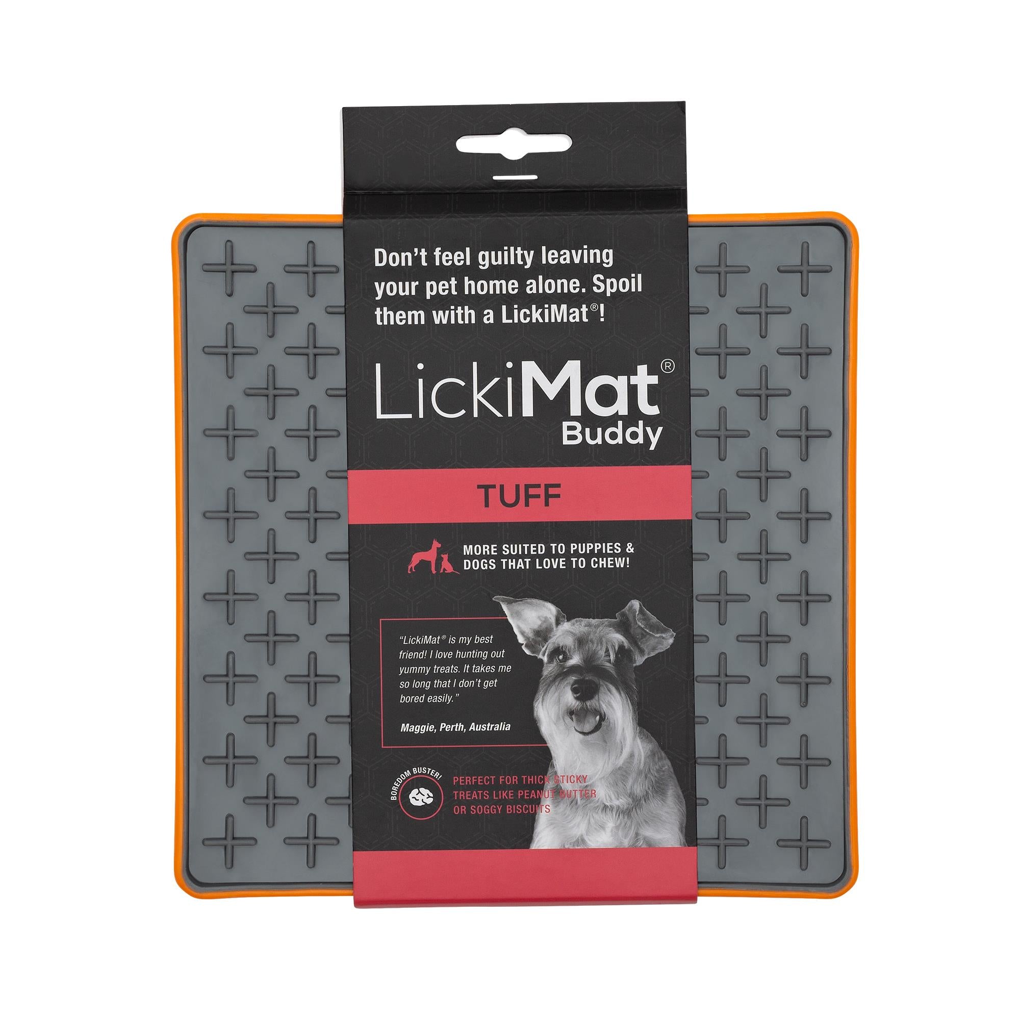 Innovative Pet Lickimat Tuff Buddy Durable Slow Feeding Mat for Dogs - Orange  