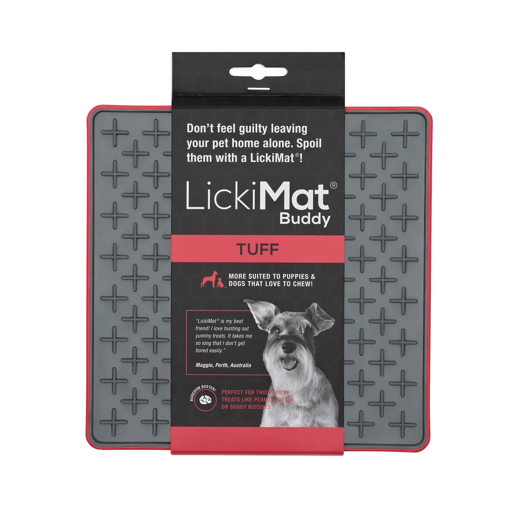 Innovative Pet Lickimat Tuff Buddy Durable Slow Feeding Mat for Dogs - Red  