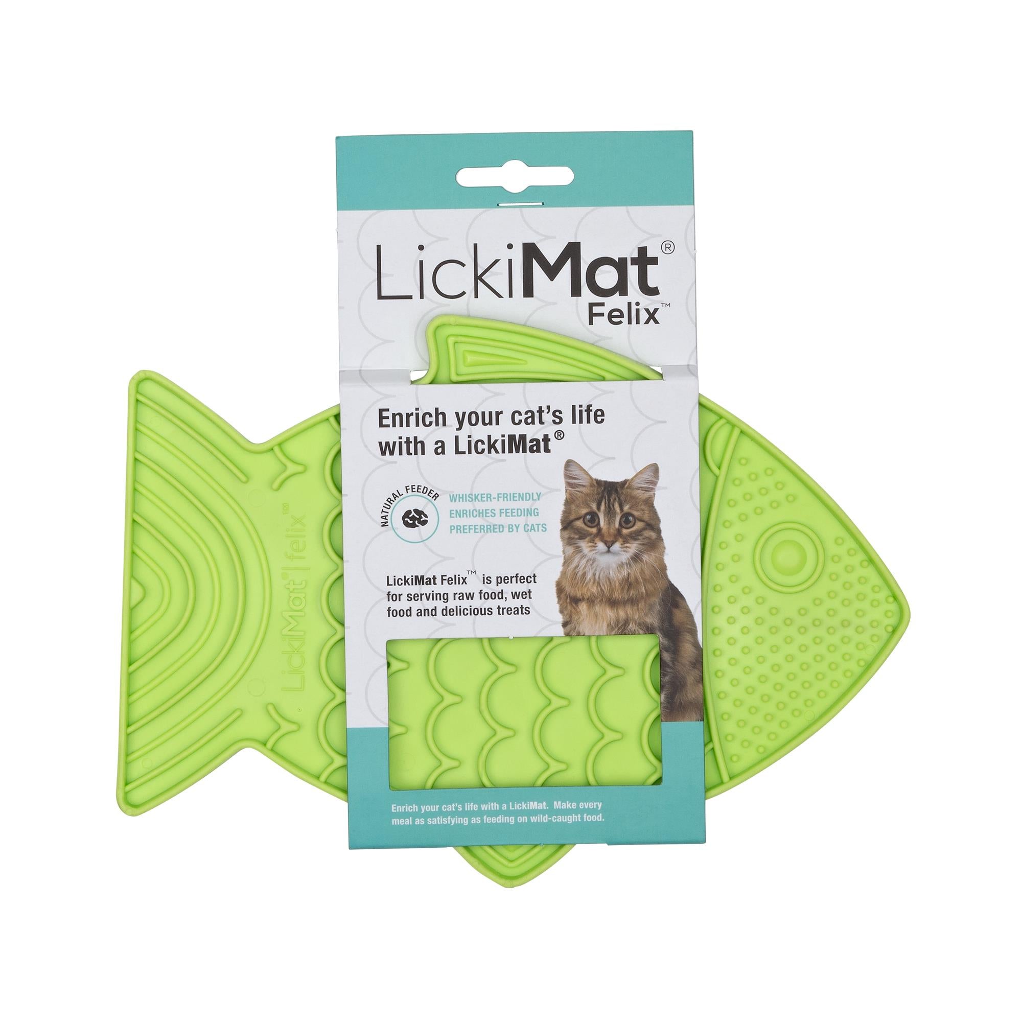 Innovative Pet Lickimat Felix Slow Feeding Mat for Cats - Green  