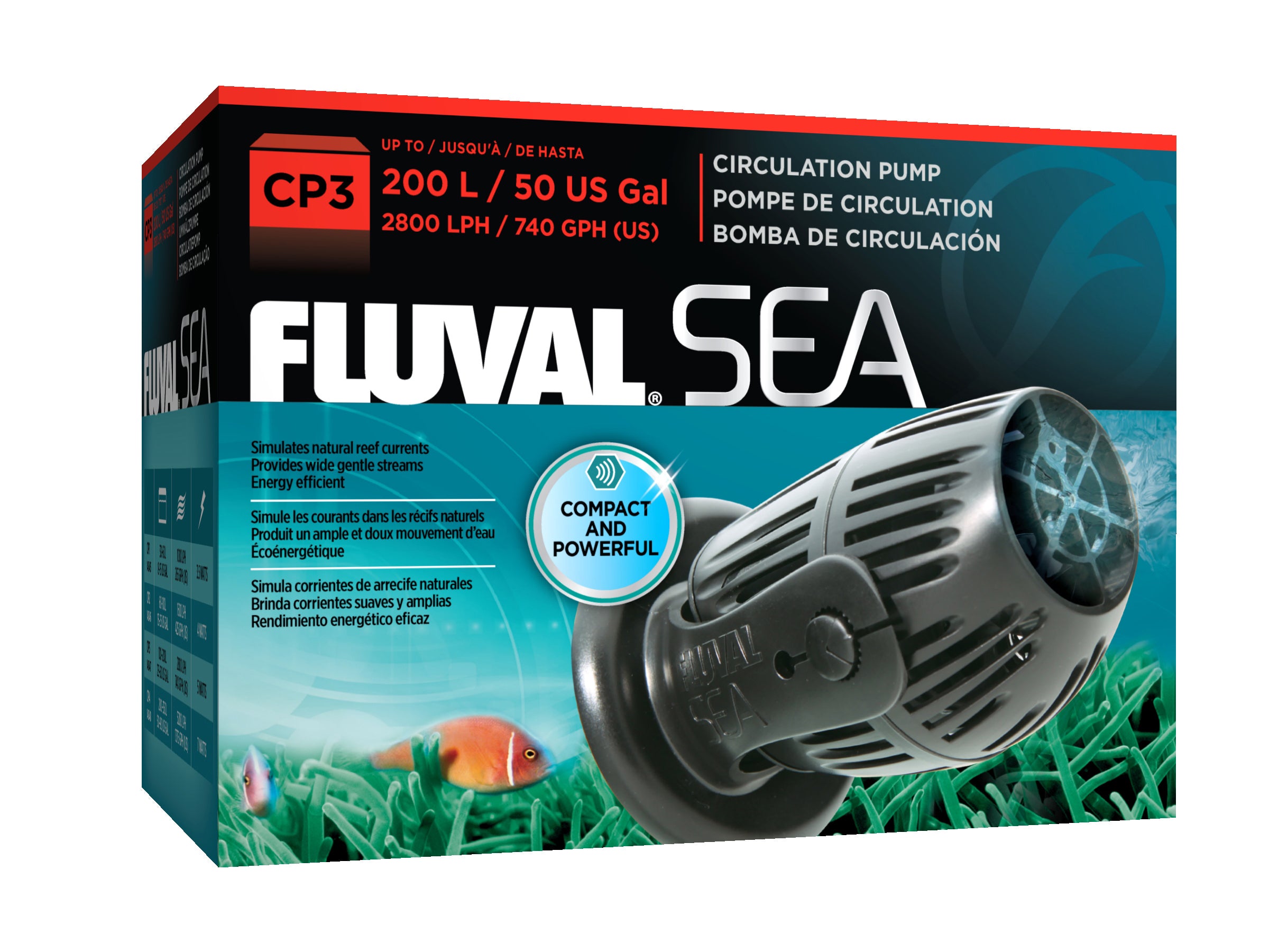 Fluval Sea CP3 Circulation Pump for Freshwater and Saltwater Aquariums - Up to 50 Gallons