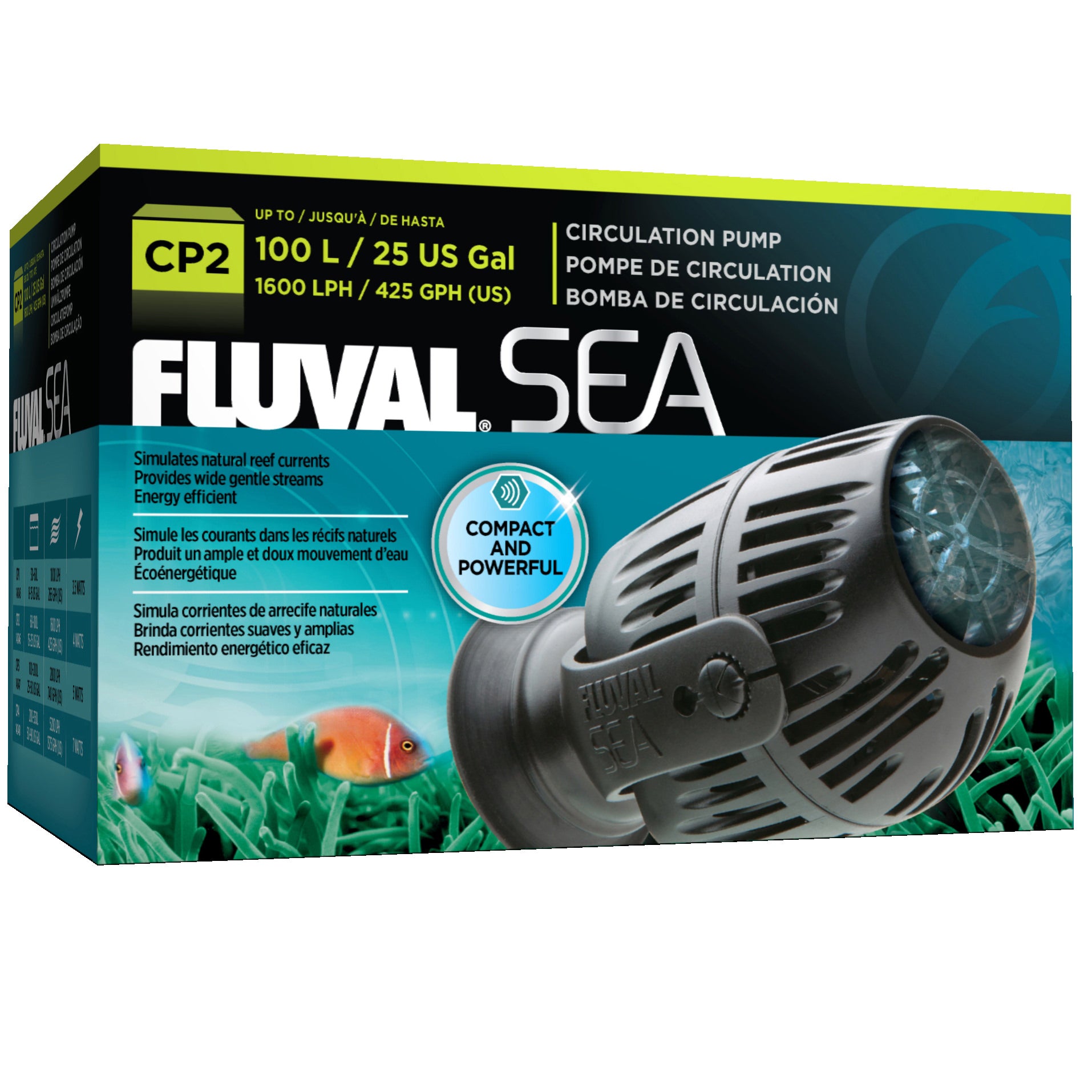 Fluval Sea CP2 Circulation Pump for Freshwater and Saltwater Aquariums - Up to 25 Gallons