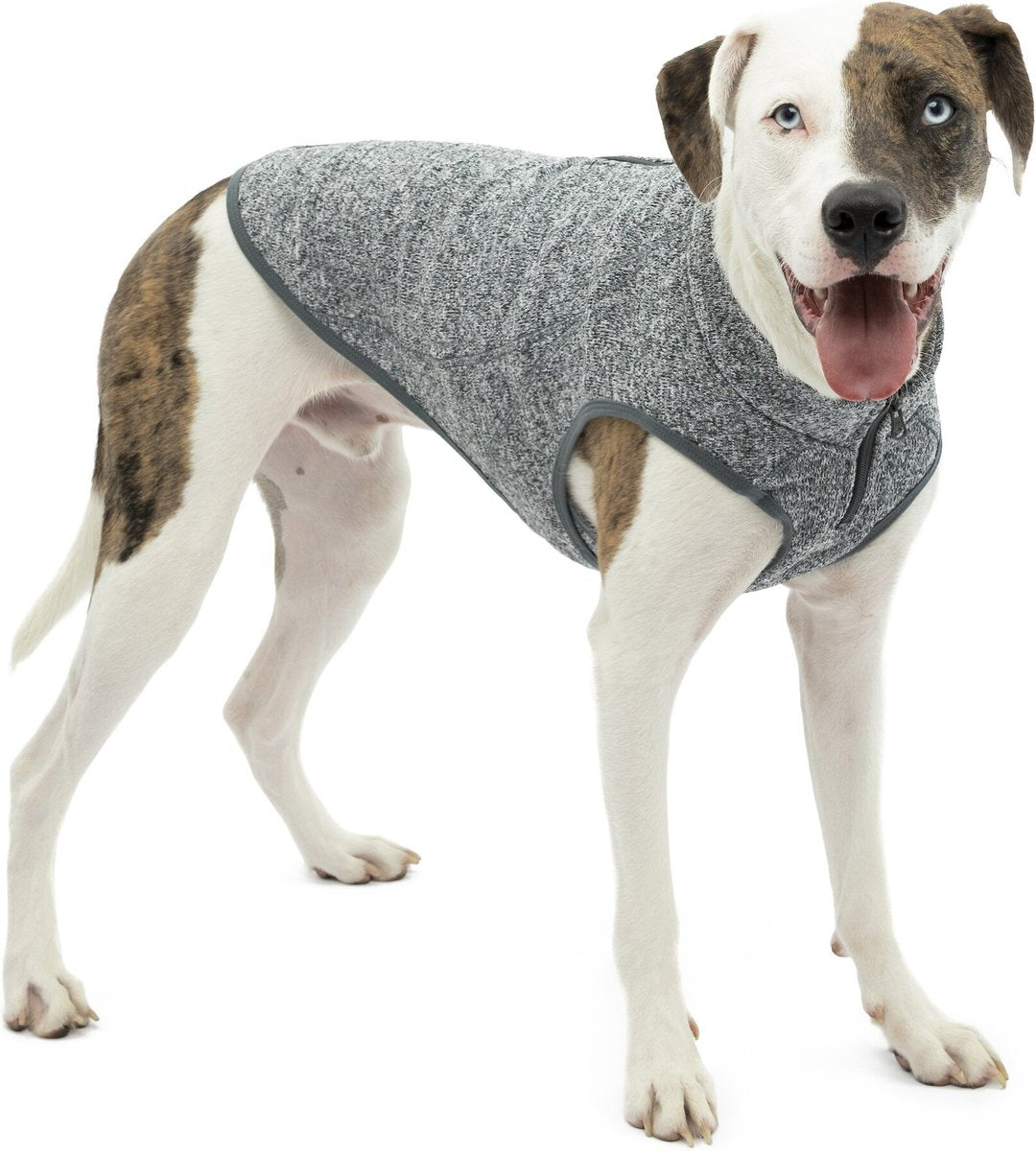 Kurgo K9 Core Zippered Fleece-Lined Year-Round Heathered Dog Sweater Black Extra Large