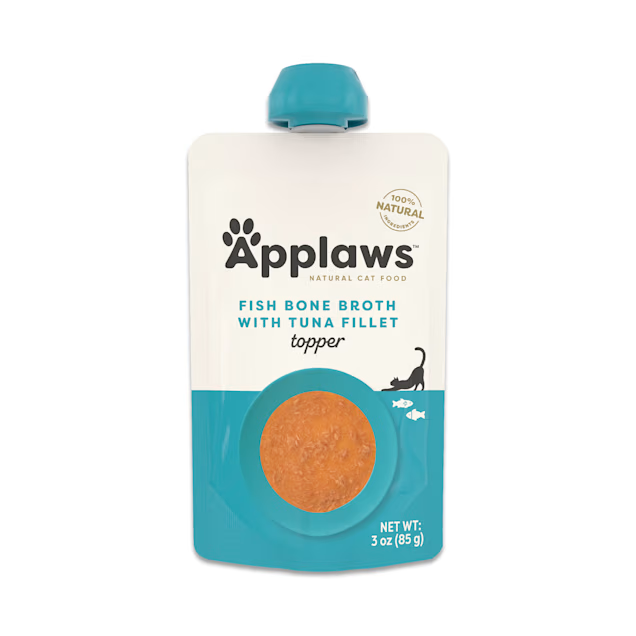 Applaws Natural Limited Ingredient Real Protein Fish and Tuna Bone Broth Wet Cat Food Topper Pouch - 3 Oz - Case of 12 Default Title