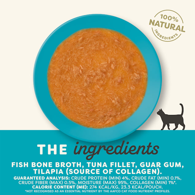 Applaws Natural Limited Ingredient Real Protein Fish and Tuna Bone Broth Wet Cat Food Topper Pouch - 3 Oz - Case of 12
