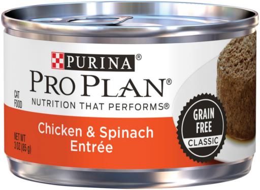 Purina Pro Plan Savor Chicken and Spinach Entrée Canned Cat Food - 3 Oz - Case of 24  