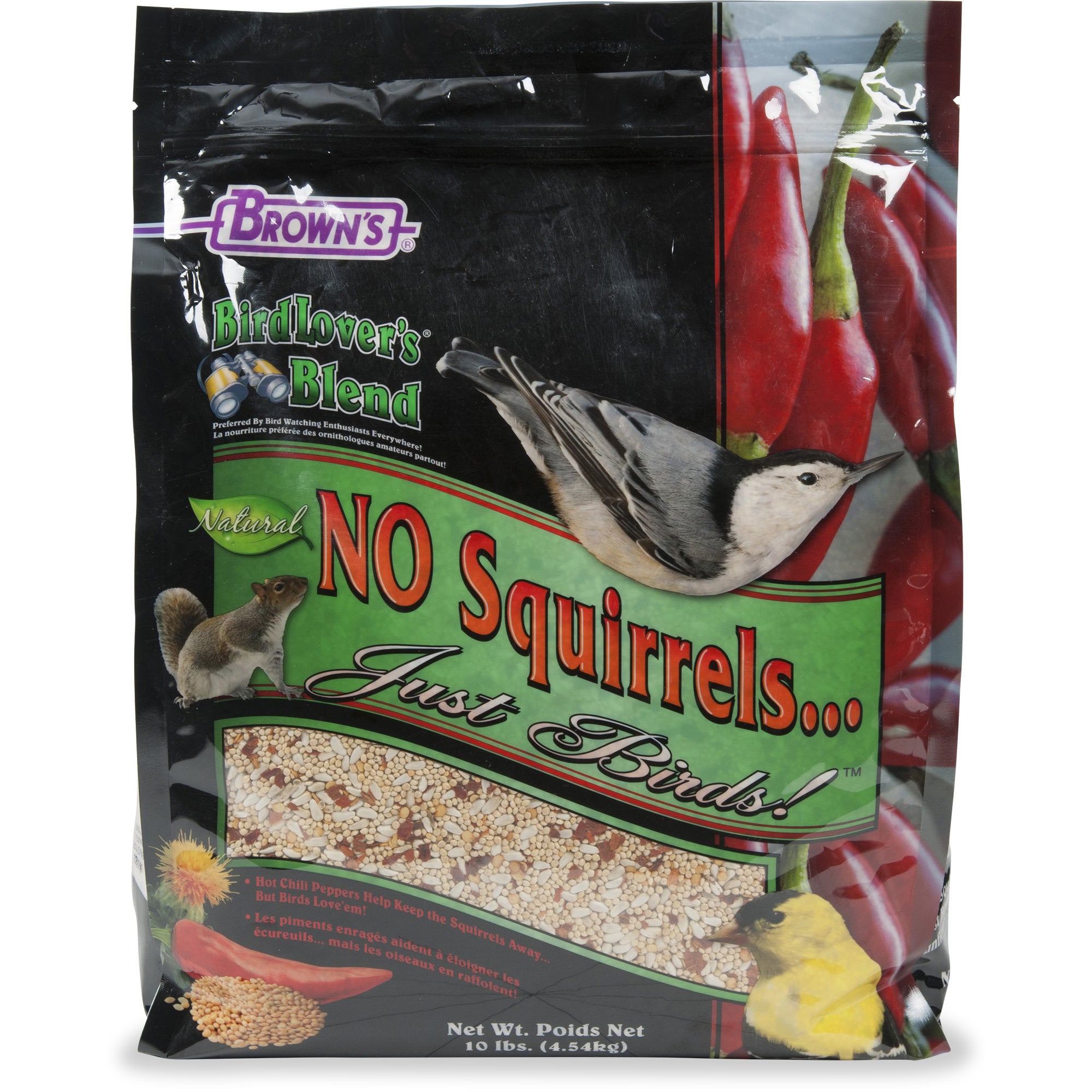 F.M. Brown's Birdlover's No Squirrels Just Birds Sunflower Blend Wild Bird Food 10 Lbs - 4 Pack