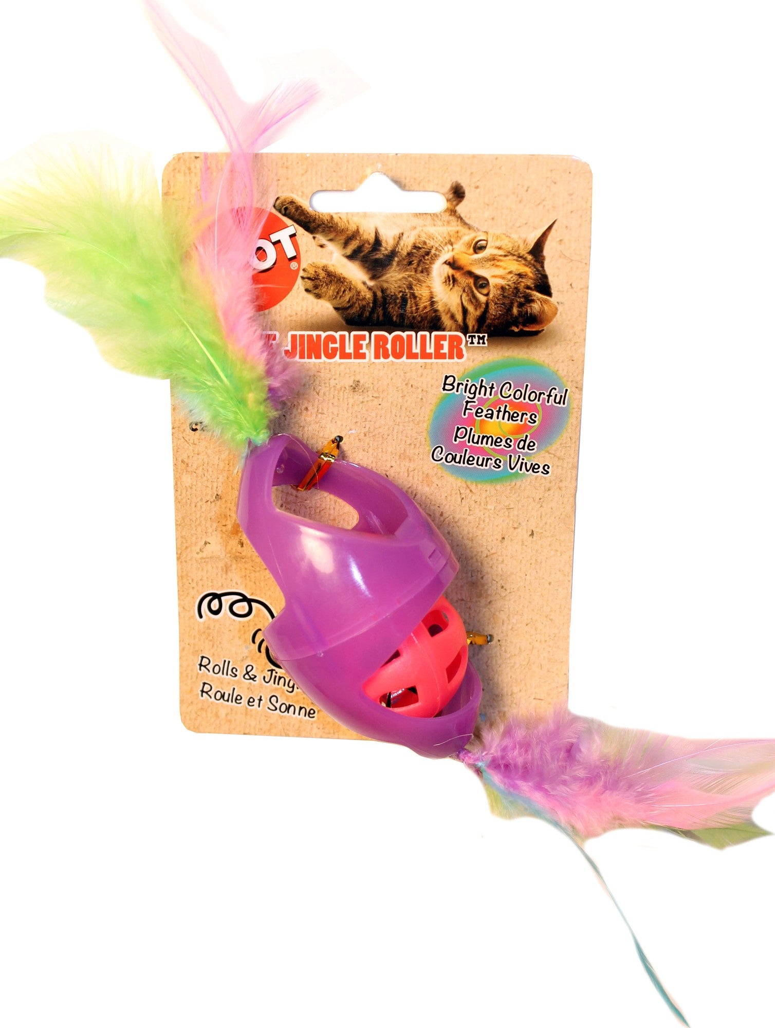 Ethical SPOT Tie Dye Jingle Roller Interactive Cat Toy with Bell - 8 Inch