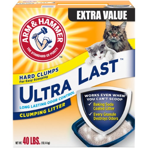 Arm & Hammer Ultra Last Hard Clumping Clay Cat Litter 40 Pounds