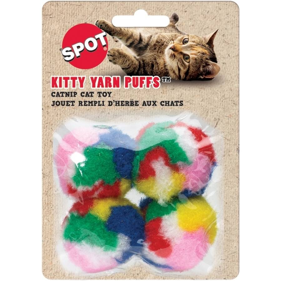 Ethical SPOT Sportnips Kitty Yarn Puff Balls Cat Toys - Small - 4 Pack Default Title