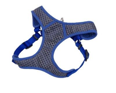 Coastal Comfort Soft Sport Wrap Adjustable Mesh Dog Harness - Gray/Blue - Small - 16-24 Inch