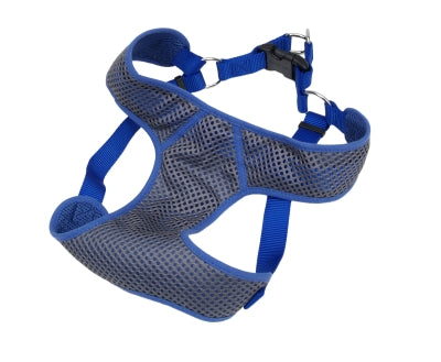 Coastal Comfort Soft Sport Wrap Adjustable Mesh Dog Harness - Gray/Blue - Large - 28-36 Inch